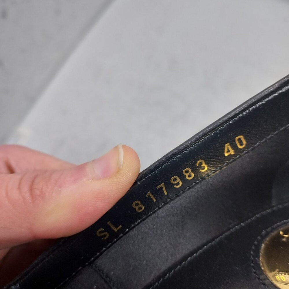 Saint Laurent YSL Anne-Marie Black Leather Square Toe Pump Shoe - Picture 3 of 13